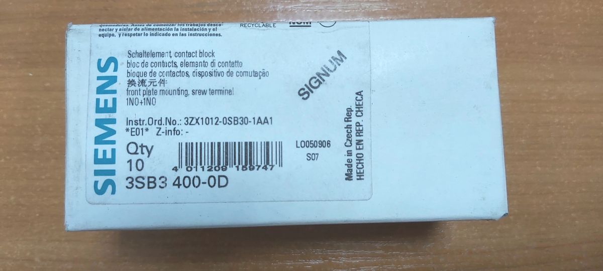 ПРОДАМ: 3SB3400-0D 2NO блок-контакт Siemens