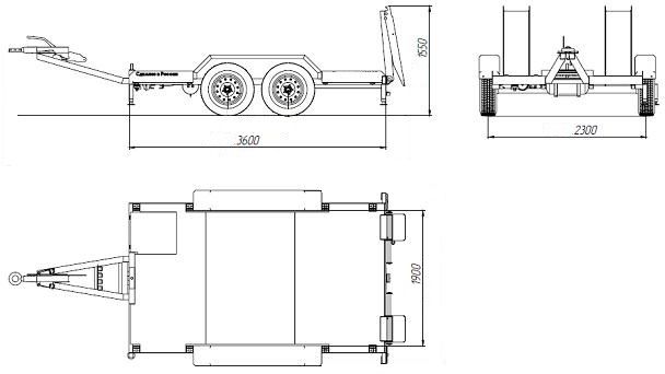 Ширина прицепа. Прицеп 9835-22-2. Прицеп для перевозки МКСМ 800. Прицеп 2300 ширина VPCF. Чертеж двухосного прицепа для легкового автомобиля.