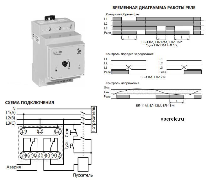 Реле контроля фаз 11