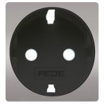 Обрамление розетки 2к+з (механизм FD16823) Fede Bright chrome черный