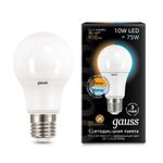 Лампа светодиодная LED A60 E27 10Вт 2700К/4100К CTC Gauss 102502110-T, 1шт